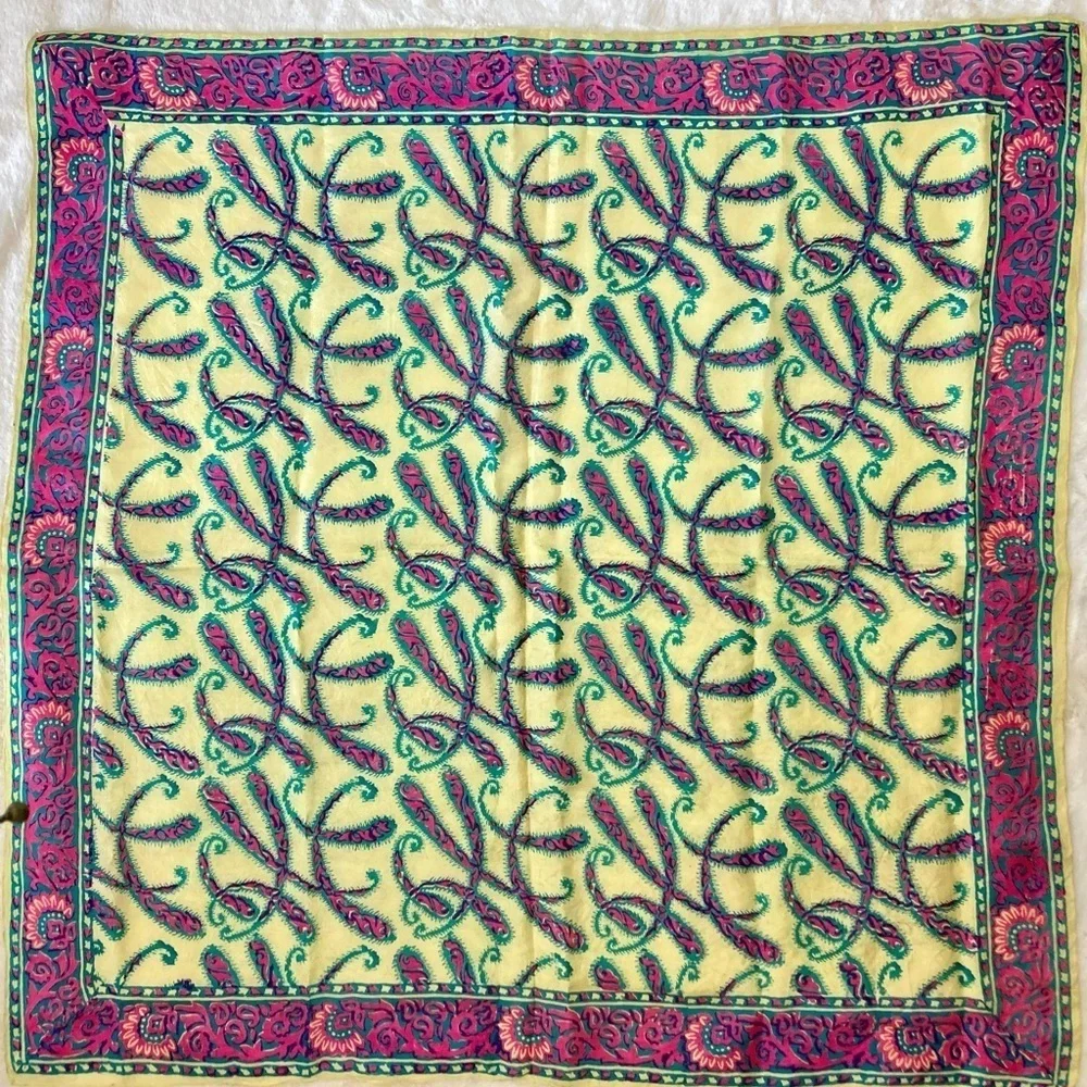 Shahzadi Silk‎ Scarf, made in India. 35” Square.